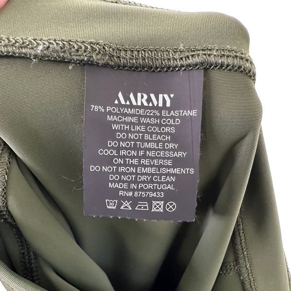 AArmy Womens Chelsea Drawstring Waist Athletic Leggings Sz Medium Green - Picture 8 of 9